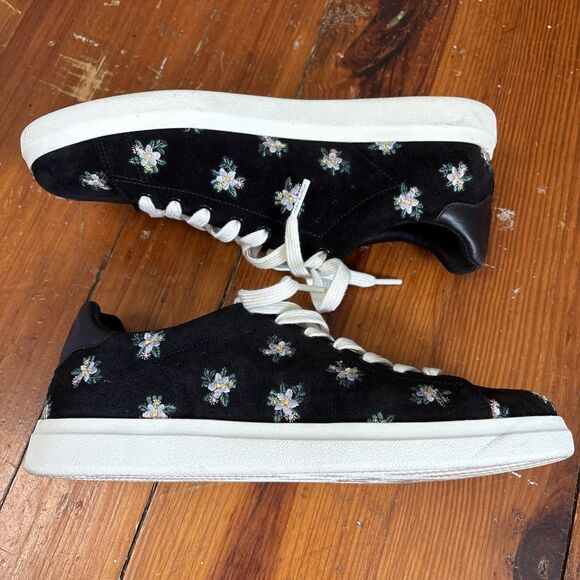 Tory Burch Womens Howell Court Sneakers Black Ditsy Daybreak Floral size 8 - Picture 3 of 7